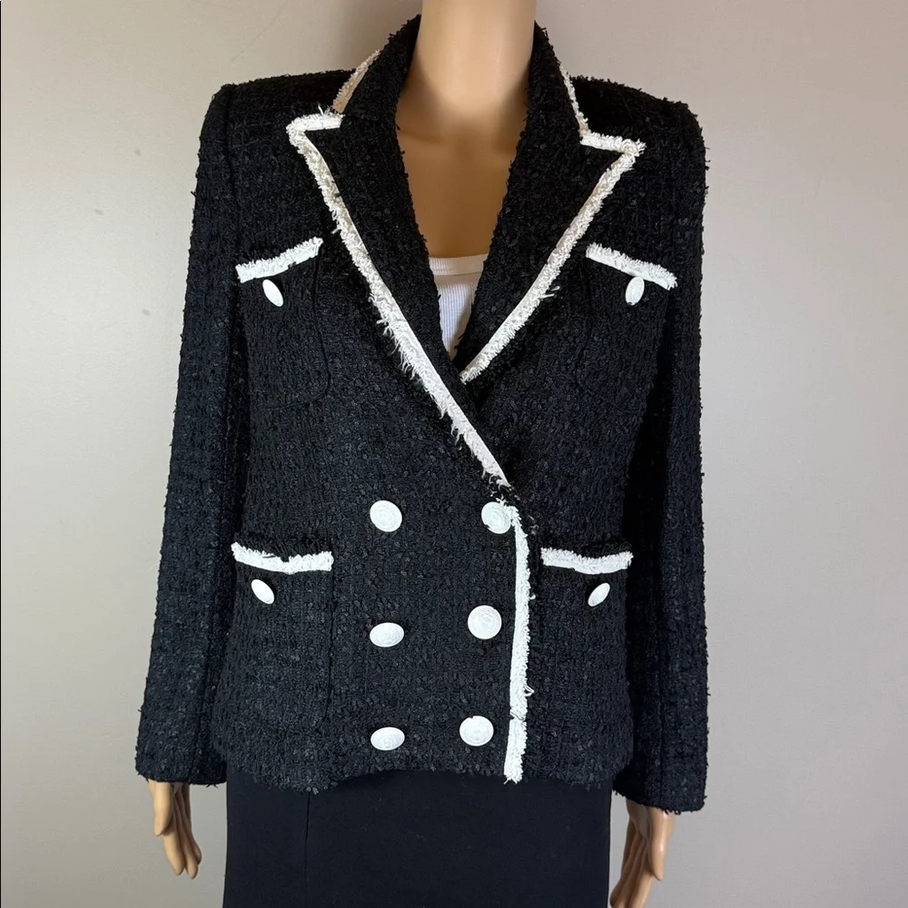 L'Agence Alectra Black and White Tweed Jacket NWT